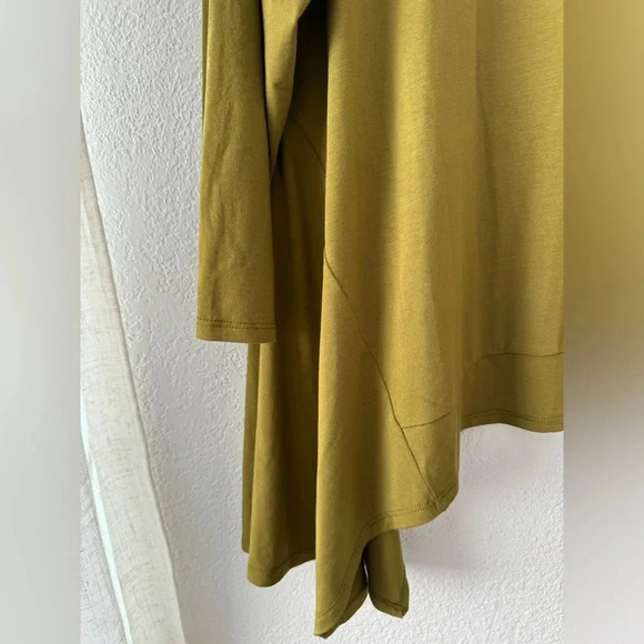 Lisa Bayne Lagenlook asymmetrical 1/3 sleeves stretchy jersey knit top size XXL - Picture 4 of 8